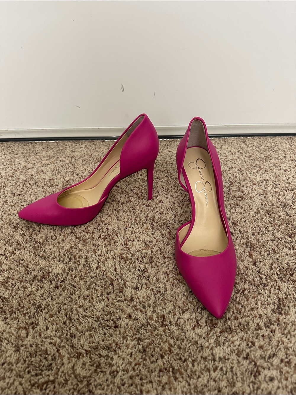 Jessica Simpson Hot Pink Pointed D'Orsay Stiletto Pumps
